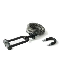 tex-lock Antifurto a Cavo - eyelet incl. U/X-Lock - 80 cm - electric grey